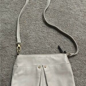 Elegant Cream Tignanello Leather Crossbody Bag